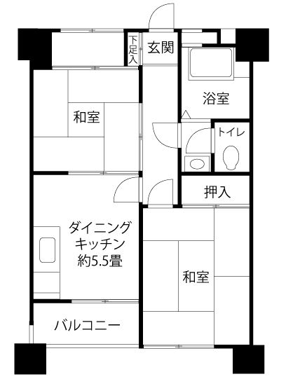 豊島町住宅>間取り図
