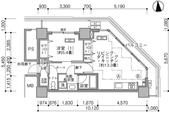 勝どきビュータワー＞間取図