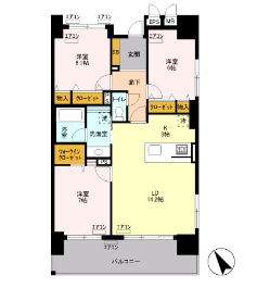 ロイヤルパークスリバーサイド>間取図