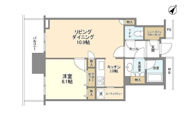リガーレ日本橋人形町>間取図