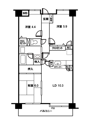 シティーレマツバラ＞間取り図