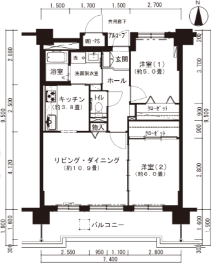 サンラフレ平岸>間取図