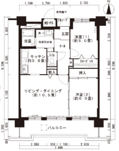 サンラフレ平岸>間取図