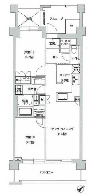 文京グリーンコートテラス>間取図