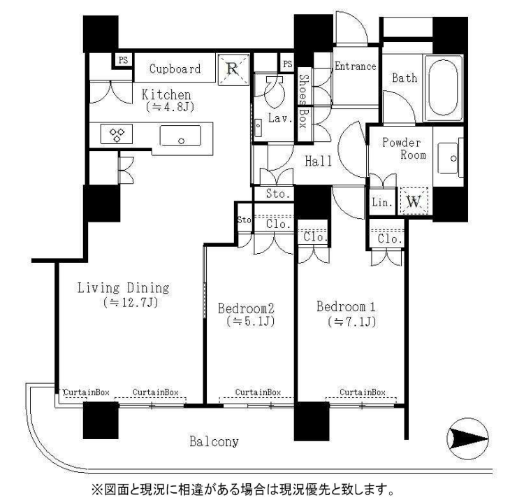 リバーシティ21リバーポイントタワー>間取図