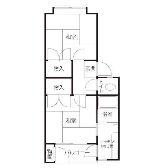 本田川端町住宅>間取図