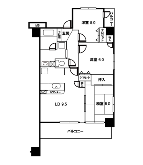 シャンゼール所沢>間取図