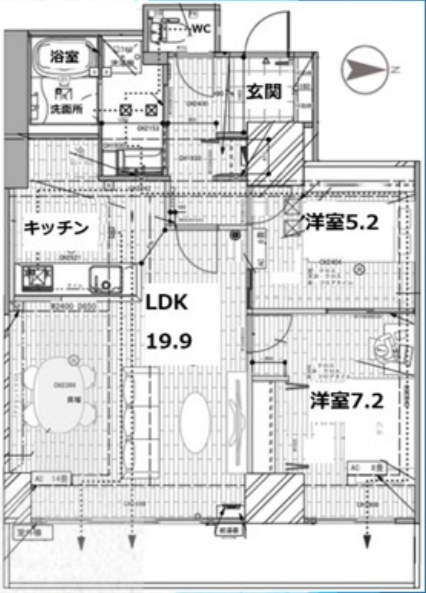 シティコート目黒>間取図