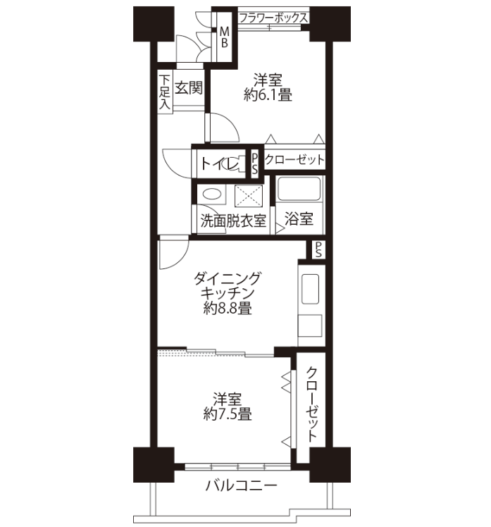 トミンハイム国分寺泉町>間取図