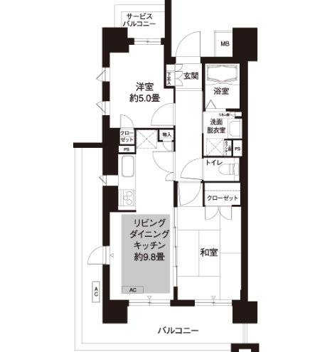 コーシャハイム向原＞間取図