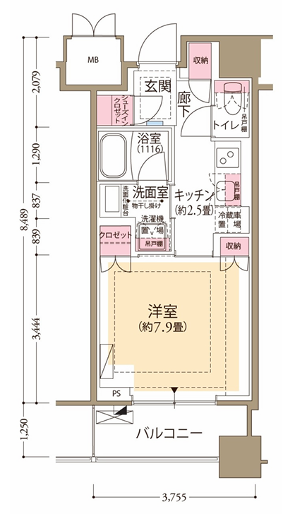 フロール横濱関内>間取図
