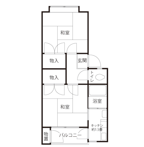 本田川端町住宅>間取図