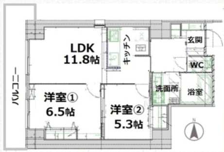 シティコート目黒>間取図