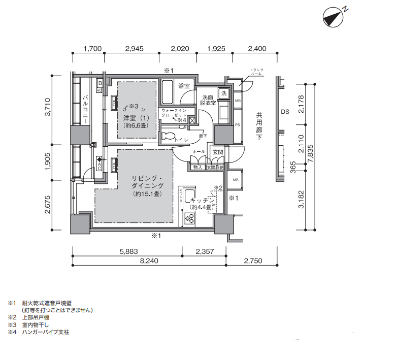横浜ヴェールタワー>間取図