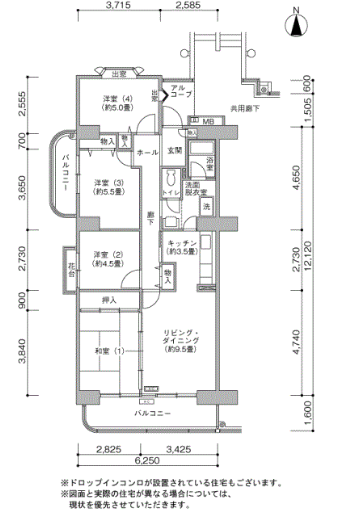 グリーンアベニュー谷塚＞間取図