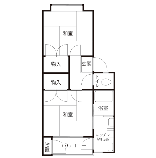 本田川端町住宅>間取図