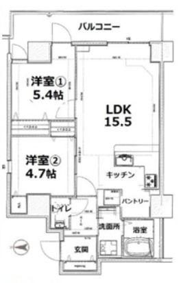 シティコート目黒>間取図