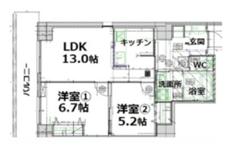 シティコート目黒>間取図