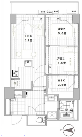 シティコート目黒>間取図