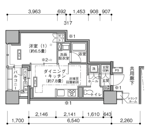 横浜ヴェールタワー>間取図