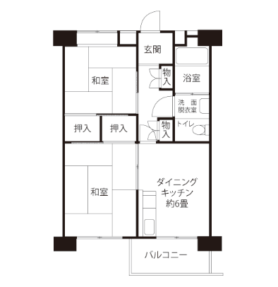 宇喜田第二住宅＞間取図