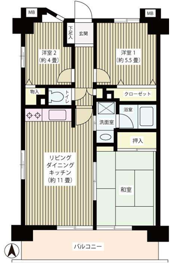 ヴェルデ武蔵野>間取図