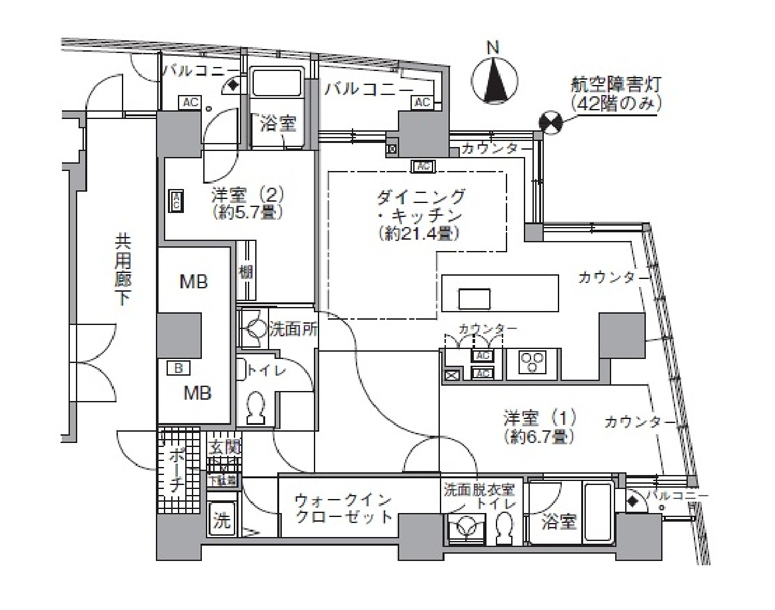 アクティ汐留>間取図