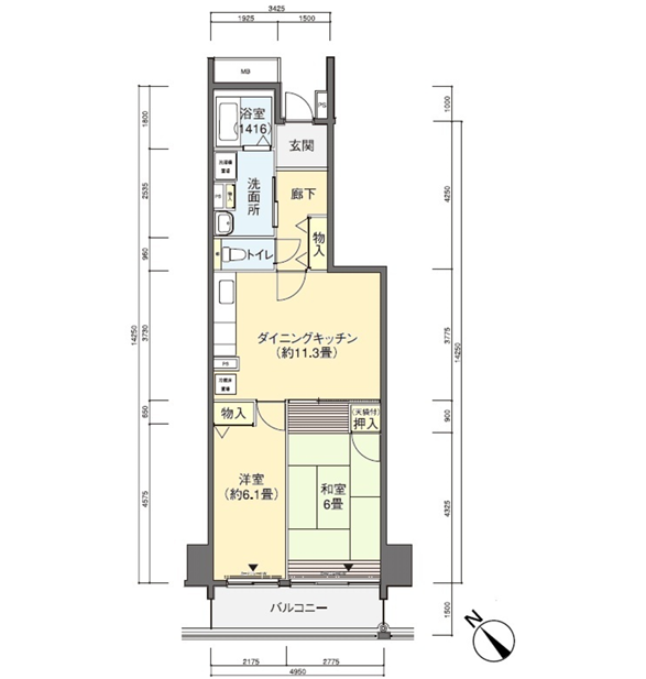 ルリエ横浜長者町＞間取図