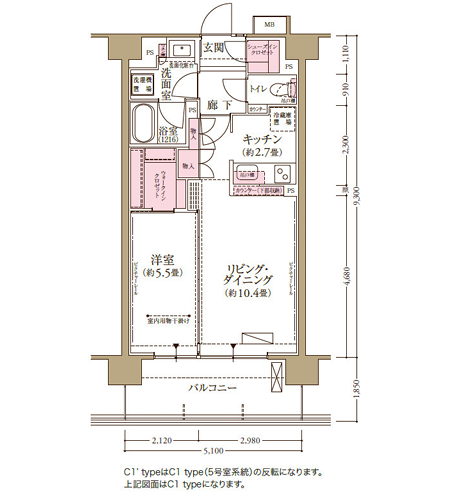 フロール横浜井土ヶ谷>間取図