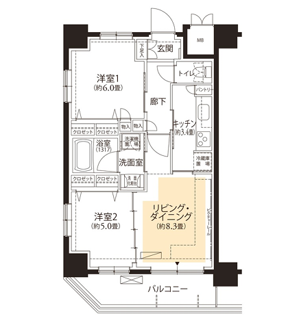 フロール横浜三ツ沢＞間取図