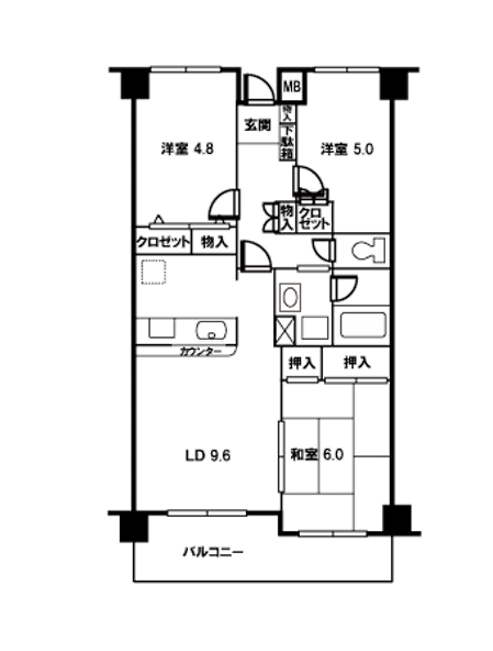 ベルメゾン北越谷>間取図