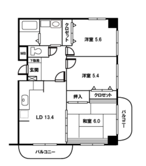 モーニングパーク朝霞＞間取図