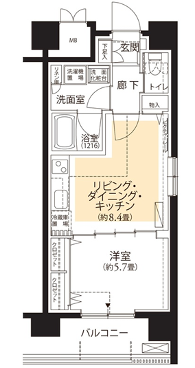 フロール横浜三ツ沢＞間取図