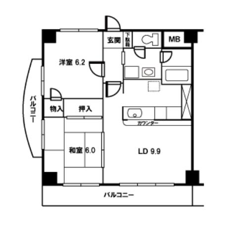 アズコム吉川＞間取図