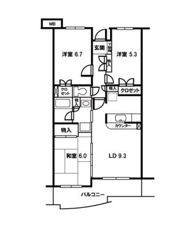 アースウインド北原台>間取図