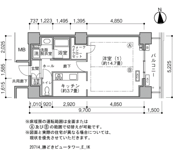 勝どきビュータワー＞間取図