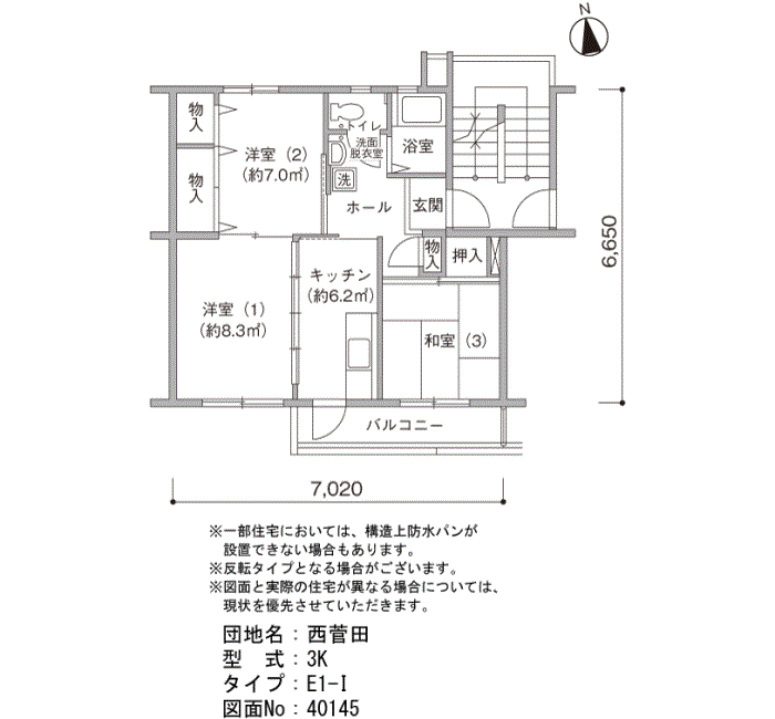 西菅田団地＞間取図
