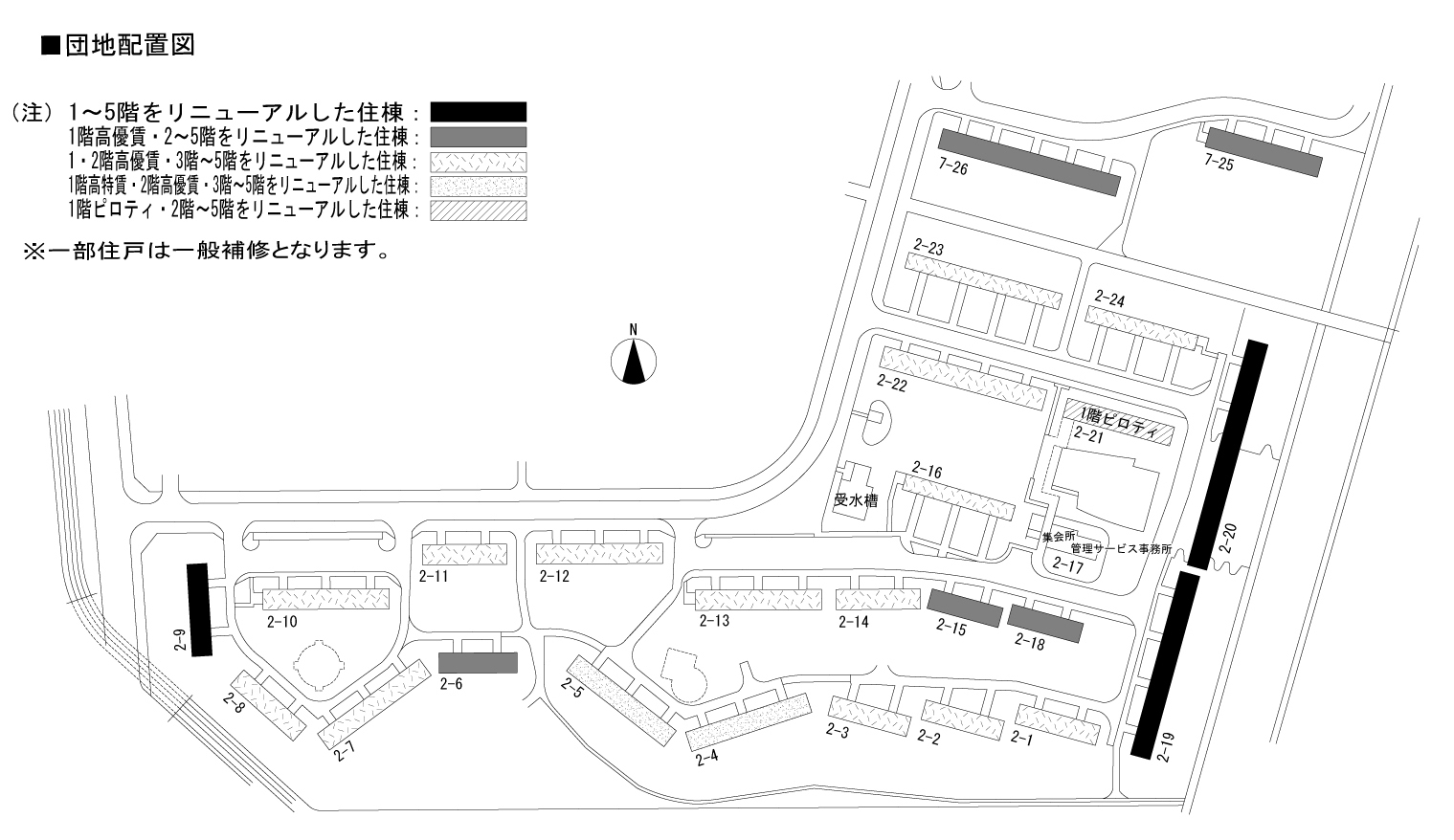 新金岡第1団地＞住棟図