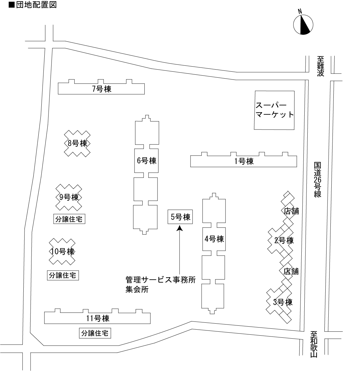 住吉団地>住棟図