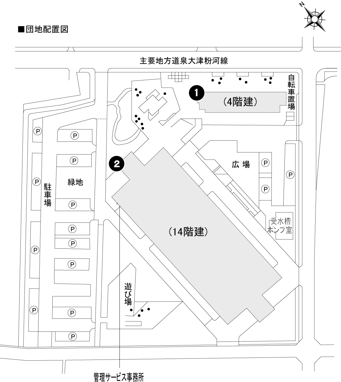 くすの木団地>住棟図