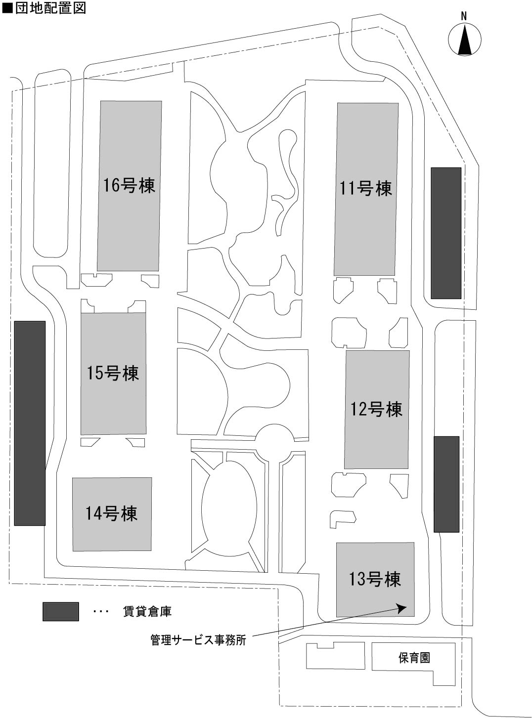 南港ひかりの団地＞住棟図