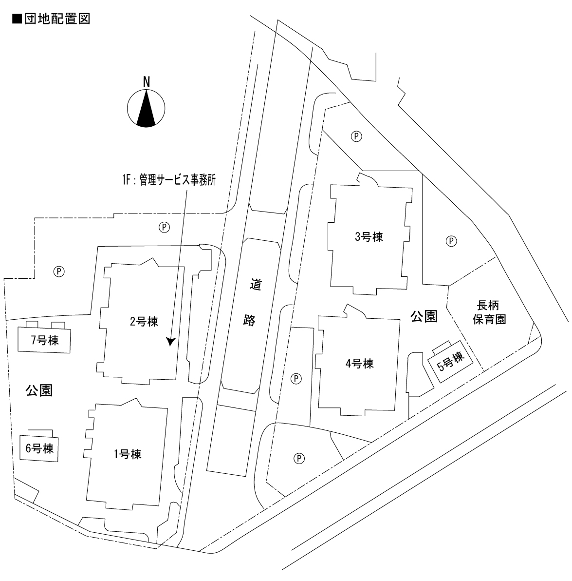 リバーサイドながら>住棟図
