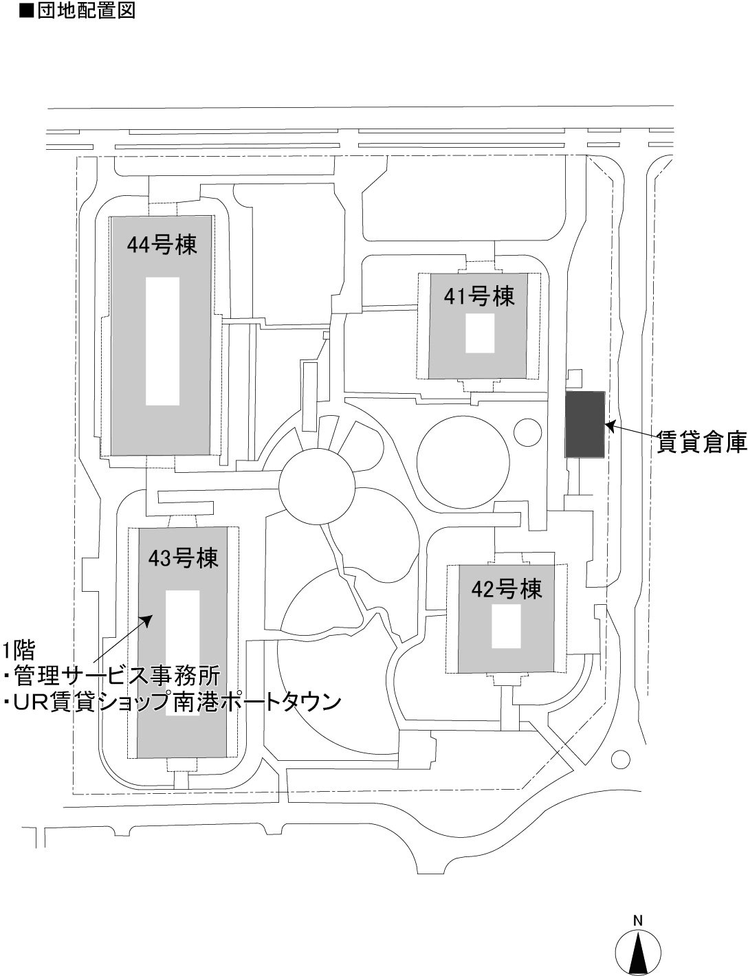 南港わかぎの団地>住棟図