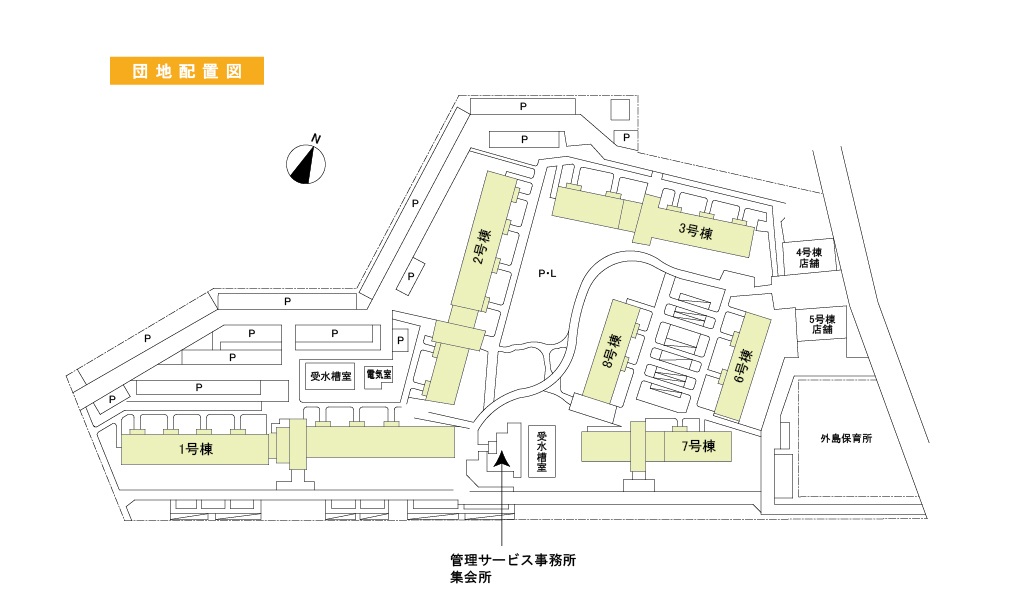 リバーサイドもりぐち>住棟図