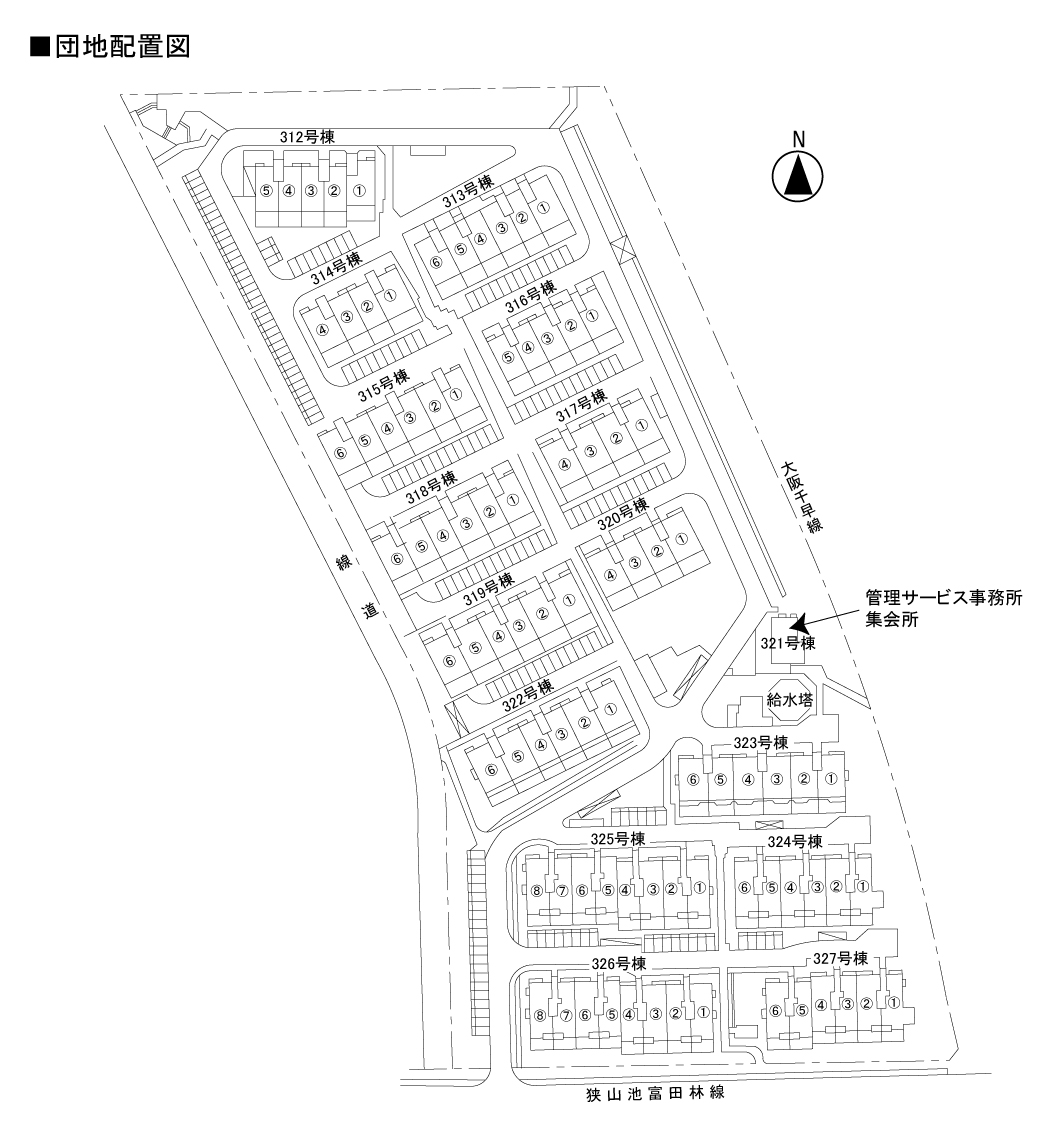 藤沢台第3団地>住棟図