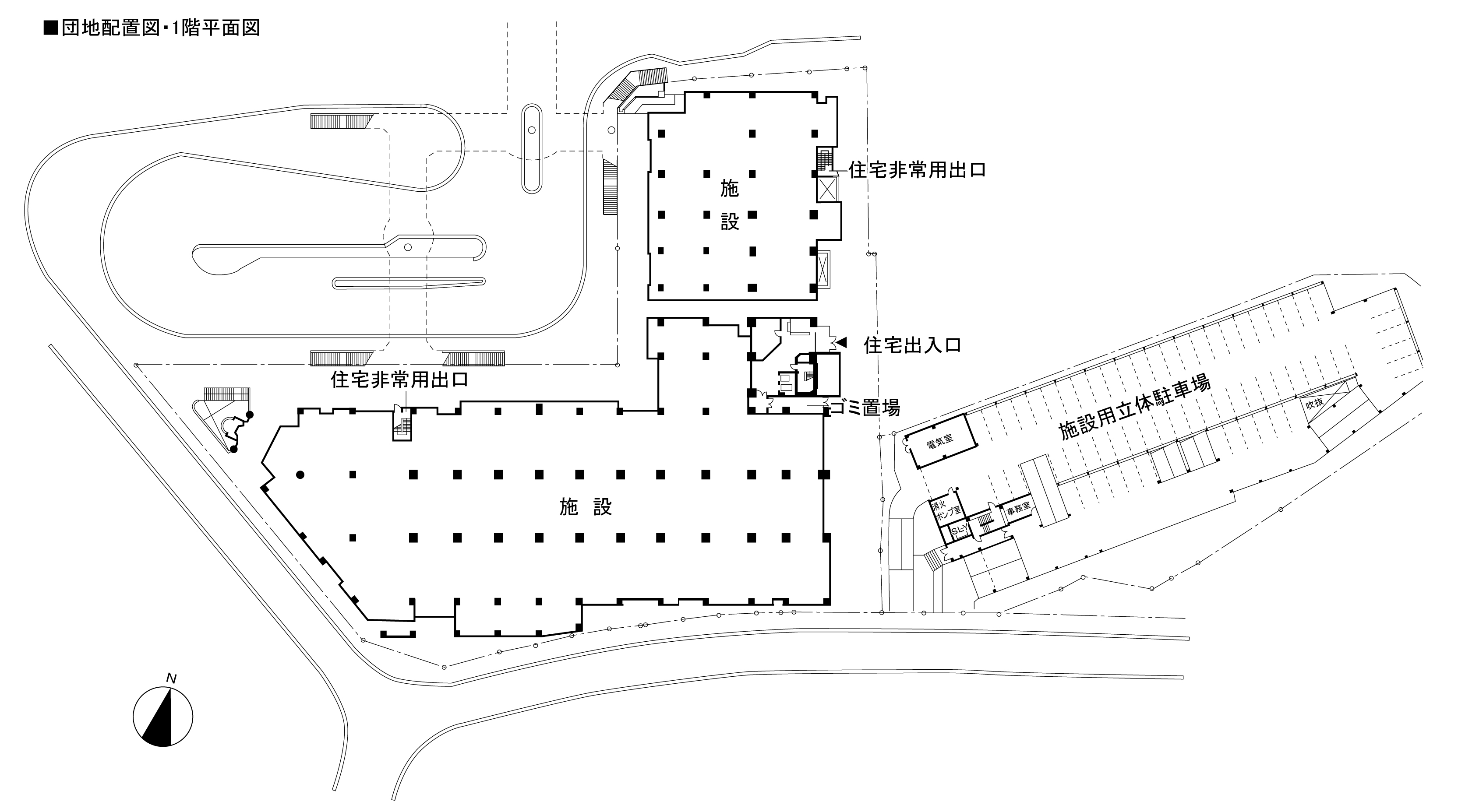アーベイン松原>住棟配置図