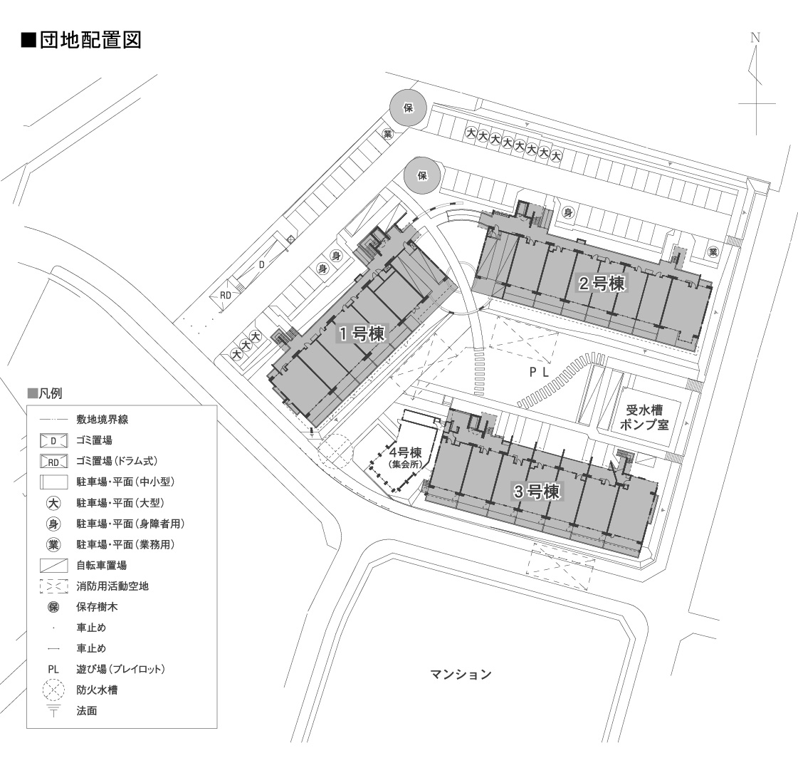 シティコート千里園>住棟図