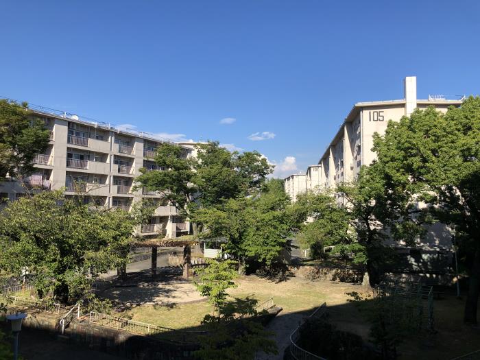 晴れた日にはベンチに座って一休み。緑に癒されます。