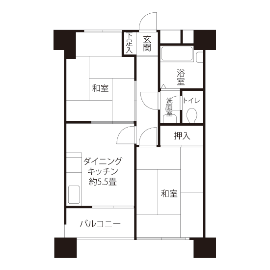 越中島住宅>間取り図