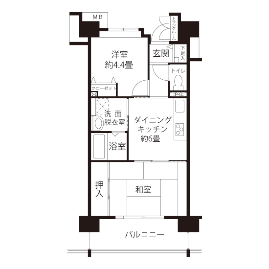 コーシャハイム太子堂>間取図